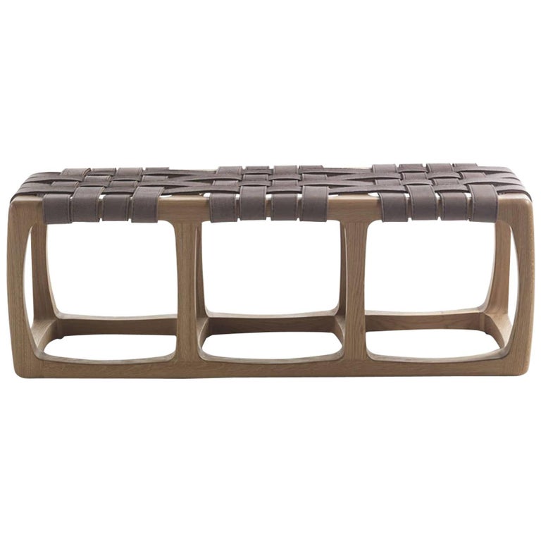 bing Bench in Solid oak Wood with Genuine Nubuck Leather For Sale at 1stDibs red entryway