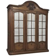 19th Century French Napoleon III Period Grand Oak Armoire/Bookcase 1