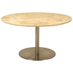 Round Dining Table in Onyx Stone and Stainless Steel 3