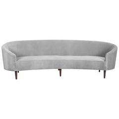 Elegant Curved Sofa in Sharkskin Velvet 4