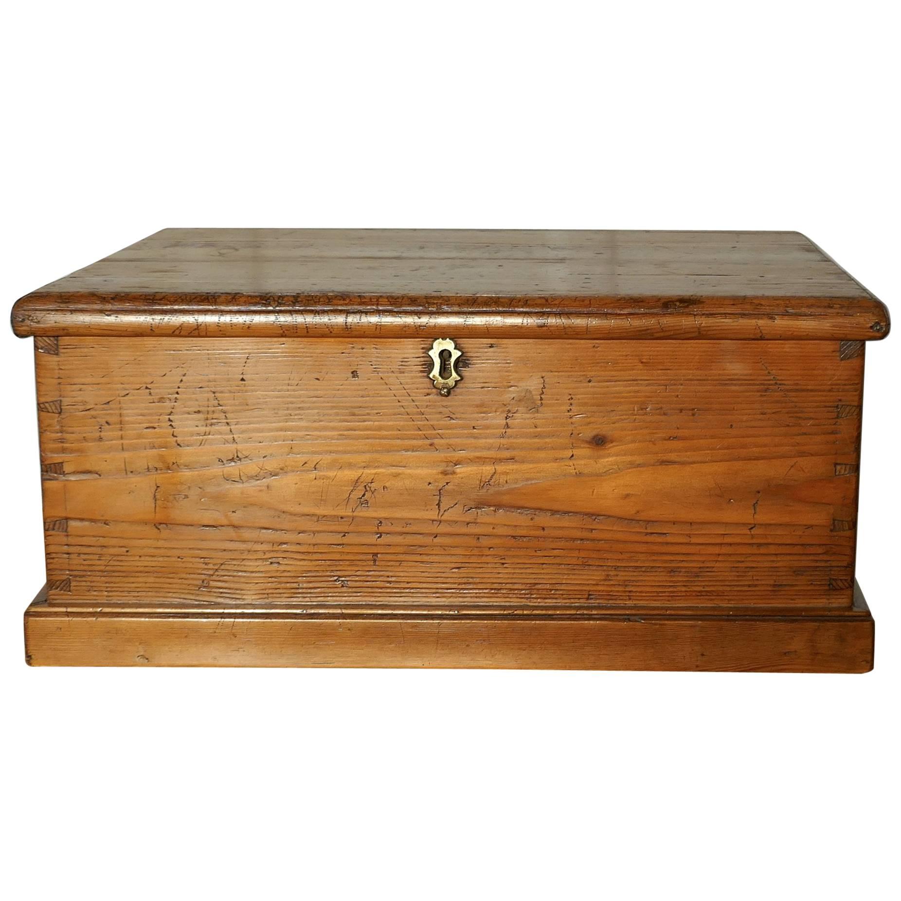 Small 19th Century Pine Tabletop Deed Box