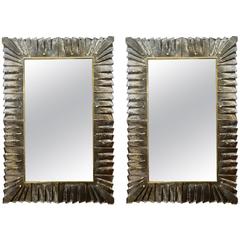 Decorative Pair of Murano Glass Mirrors