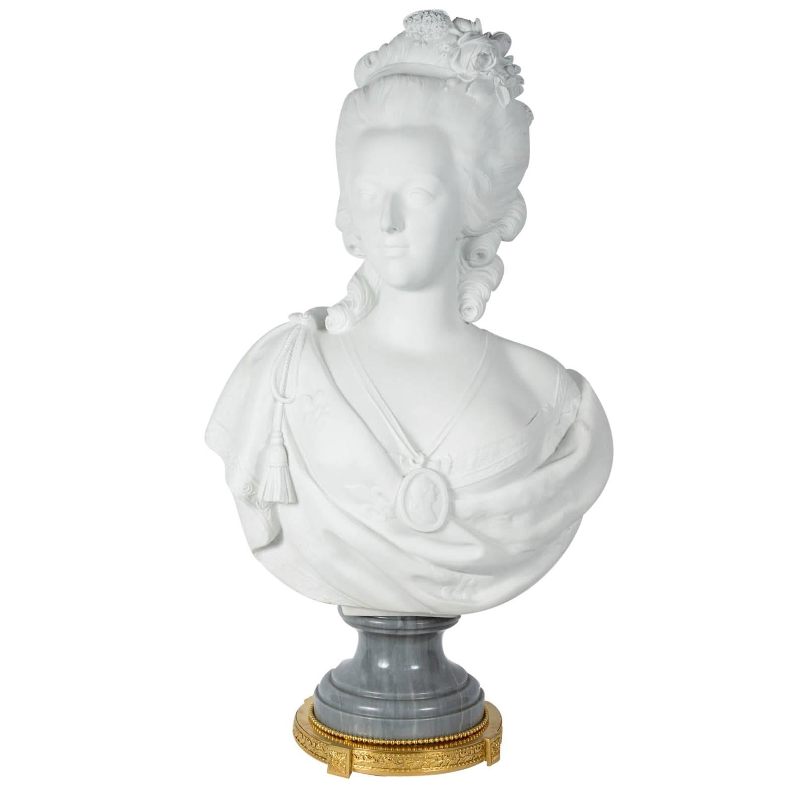 Bisquit Bust of Marie Antoinette For Sale