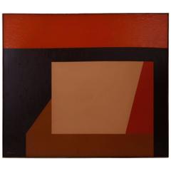 Mid-Century Geometric Abstract Acrylic Painting on Canvas 3