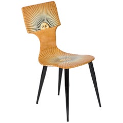 Atelier Fornasetti Yellow Sole Chair, Italy 1989