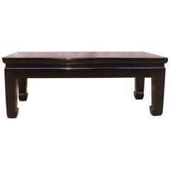 Fine Black Lacquer Low Table with Gilt Floral Motif