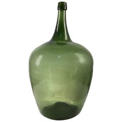 Antique Large Blown Glass Demijohn, 19th Century, France