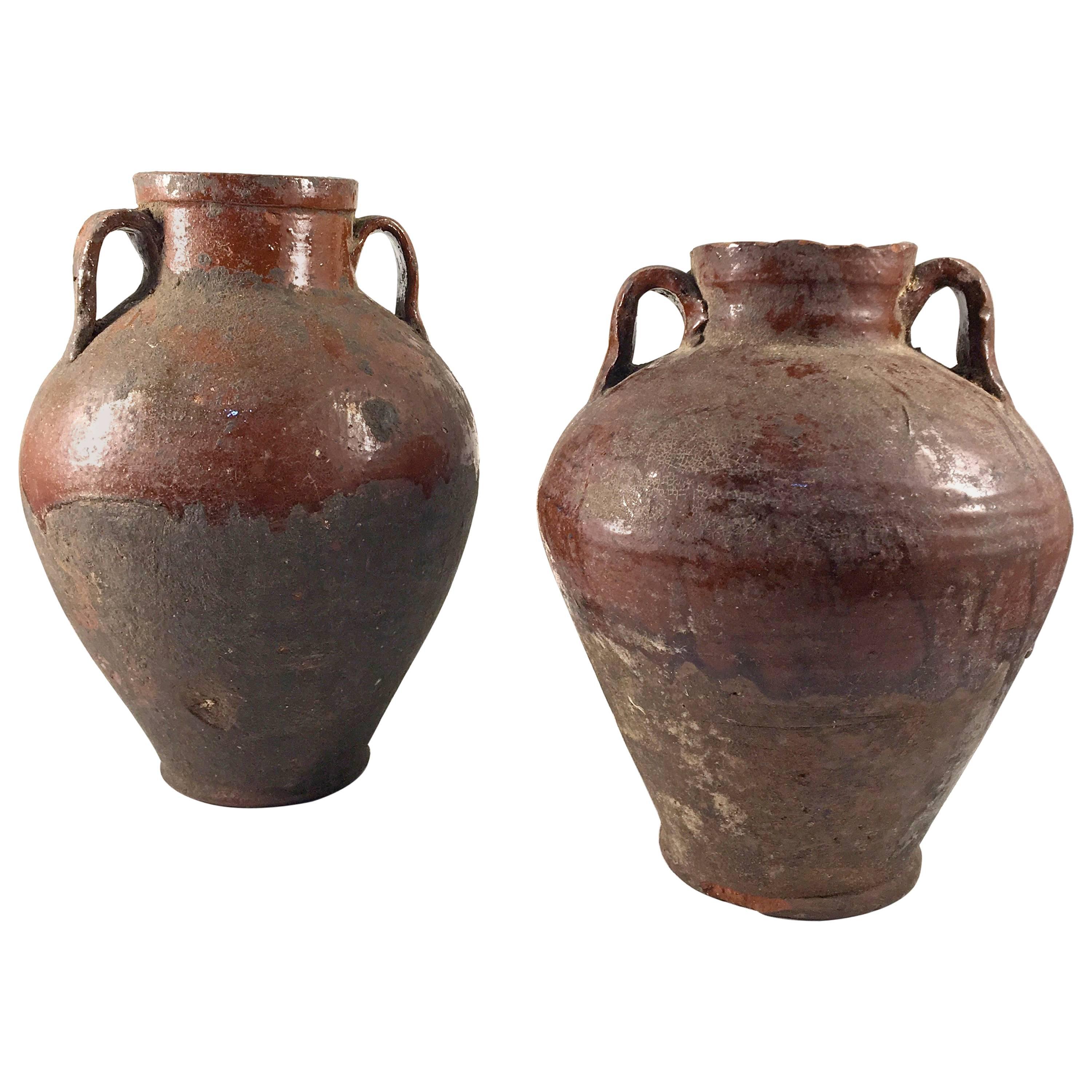 Pair of 19th Century Terracotta Urns, Egypt