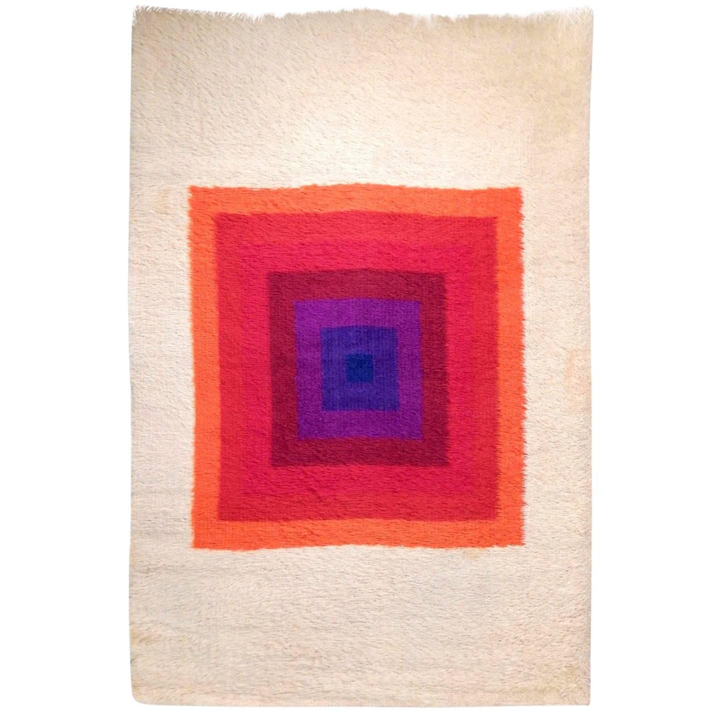 1970's Op Art Verner Panton Mira-Romantica Wool Rug