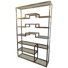 Mid-20th Century French Brass Shelving Unit