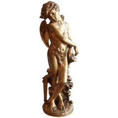 Cupid Bronze Sculpture by G. Balloni, Italian, Late 19th Century