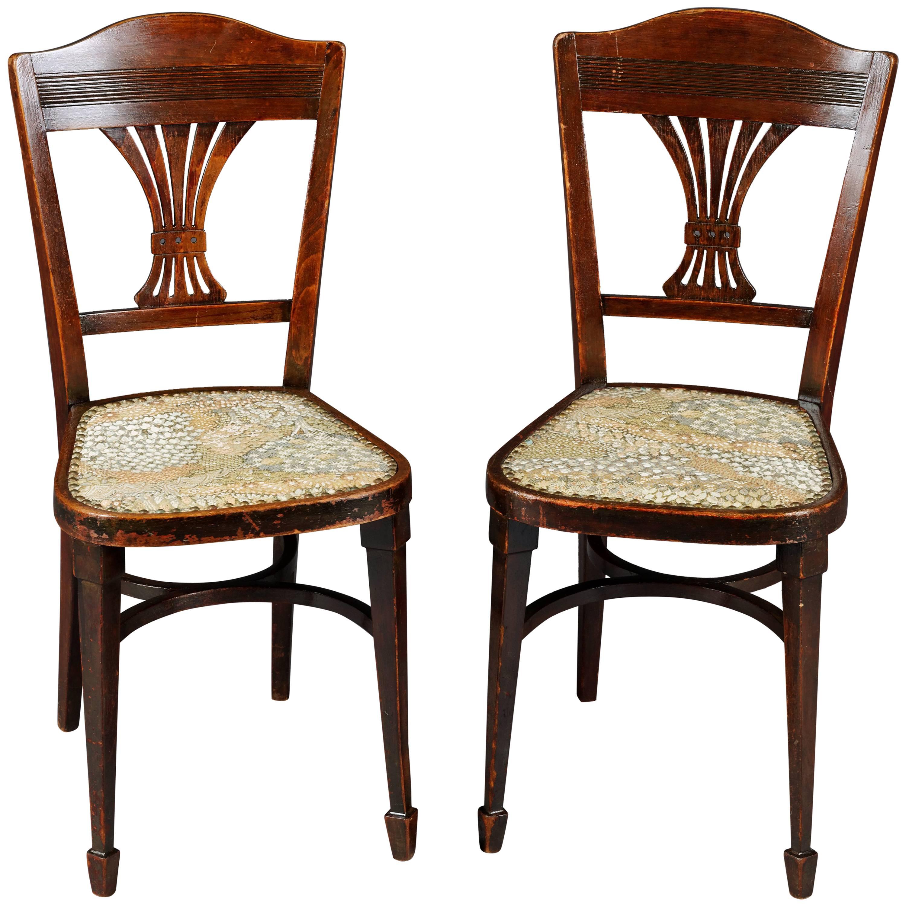 19th Century Pair of Art Nouveau Chairs
