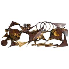 1970s Danish Brutalist Vintage Metal Wall Sculpture by Henrik Horst 6
