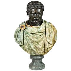 19th Century Bust of Caracalla in Marble with Bronze Head 5