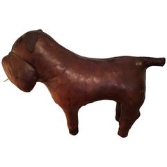 20th Century Dimitri Omersa Leather Dog Footstool for Abercrombie & Fitch