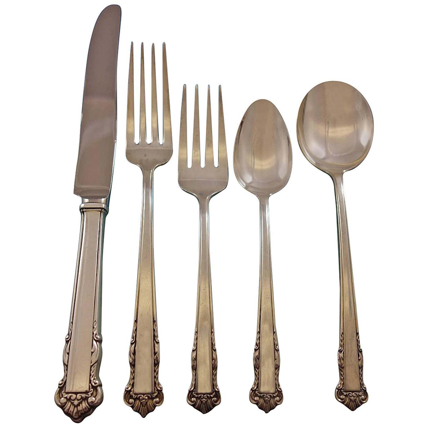 English Shell by Lunt Sterling Silver Flatware Set Service 30 Pieces ...