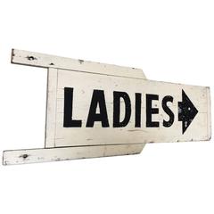 Vintage Country Fair Carnival Ladies Washroom Bathroom Toilet Sign