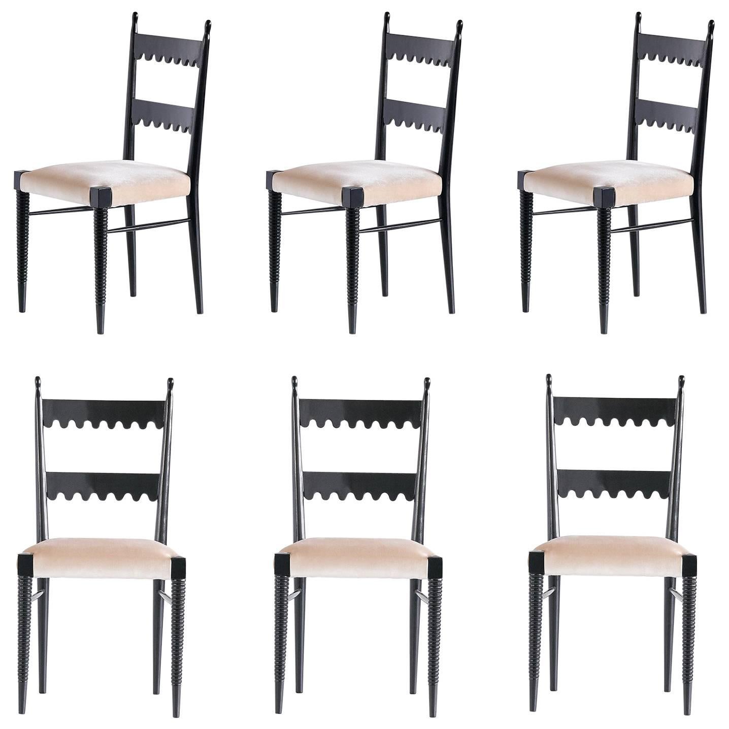 Set of Six Pier Luigi Colli Dining Chairs