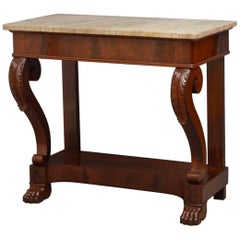 Antique Continental Mahogany Console Table Hall Table