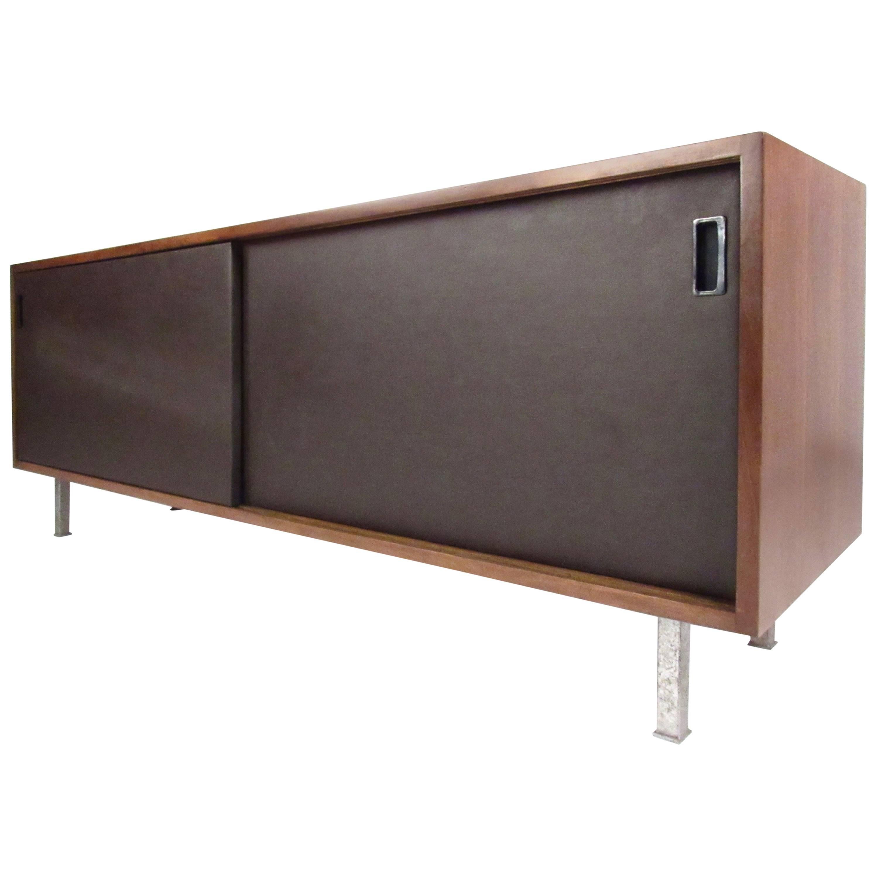 Stylish Modern Sliding Door Credenza by Florence Knoll