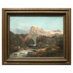 Antique Oil on Canvas of Western Landscape by C. M. McBryde, 1867