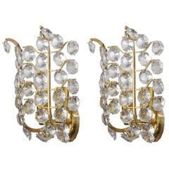 Pair of Crystal Glass Wall Sconces by Bakalowits und Söhne