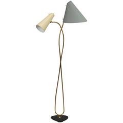 Charming Floor Lamp Designed Rupert Nikoll Vienna, 1950