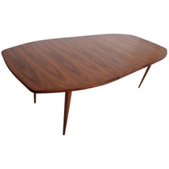 Mid-Century Modern Walnut Dining Table with Sculptural Shape