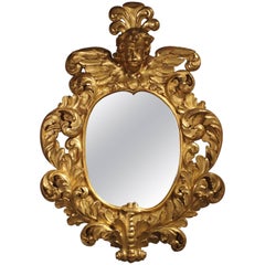 Large 17th Century Giltwood Baroque Mirror from Italy