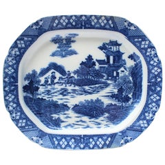 19th Century English Blue and White Transfer Ware Platter