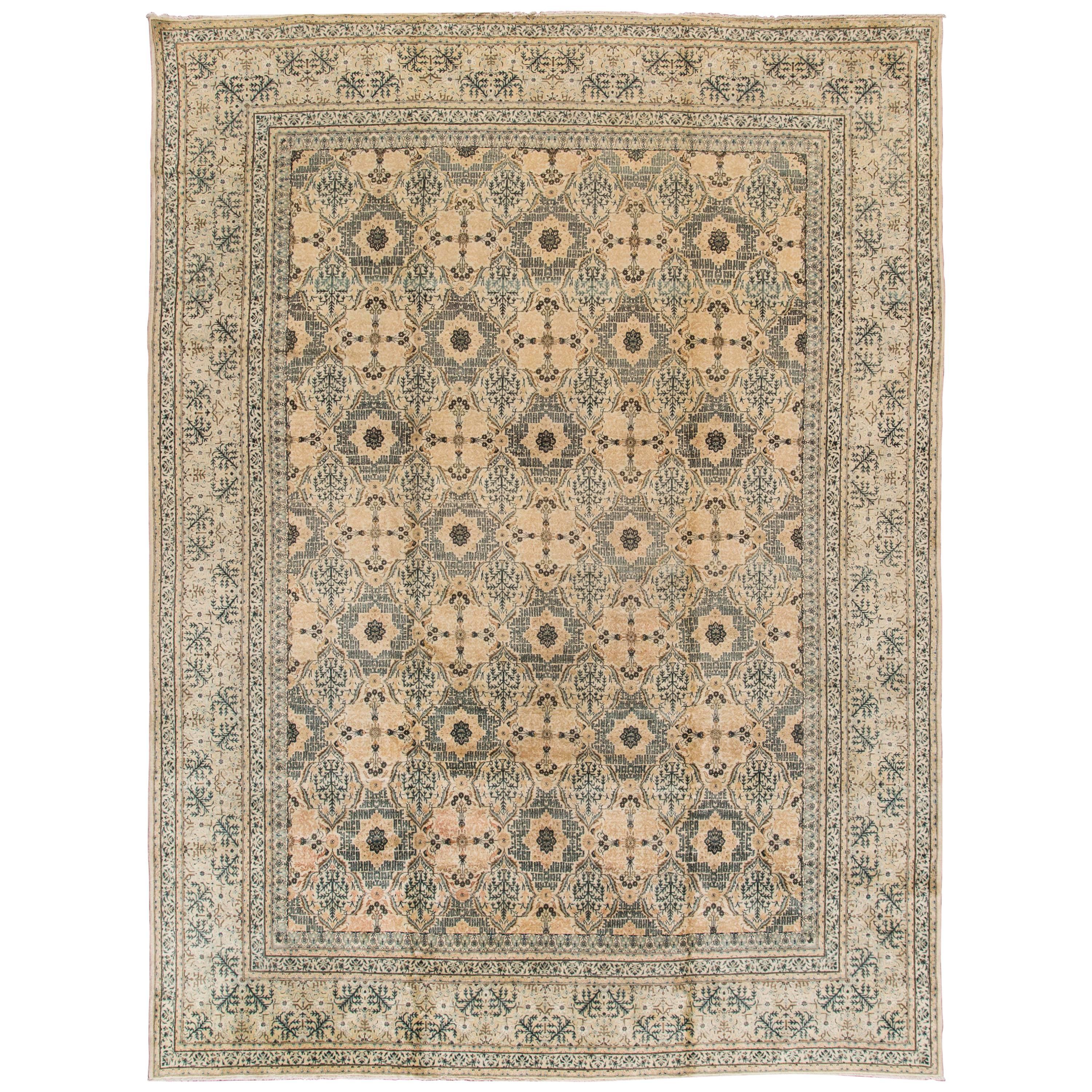 Beautifully Designed Antique Kashan Rug For Sale at 1stDibs