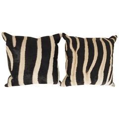 Pair of Zebra Hide Pillows