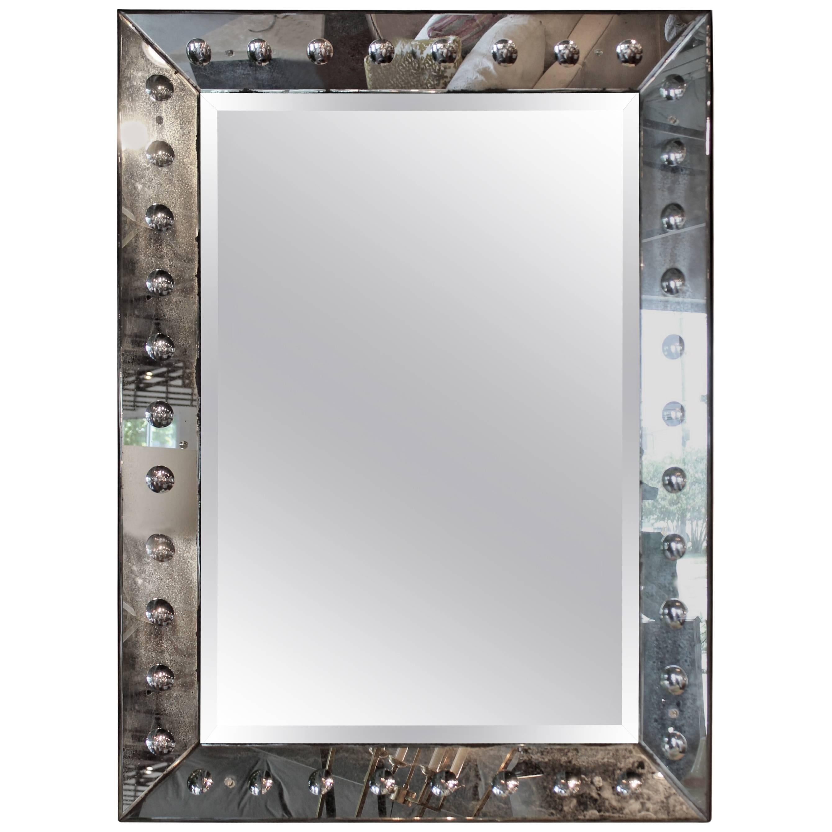 Beveled Edge Cafe Mirror For Sale