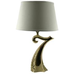 Mid-Century Modern Brass Surrealist "Seven Serpent Motif" Table Lamp 3