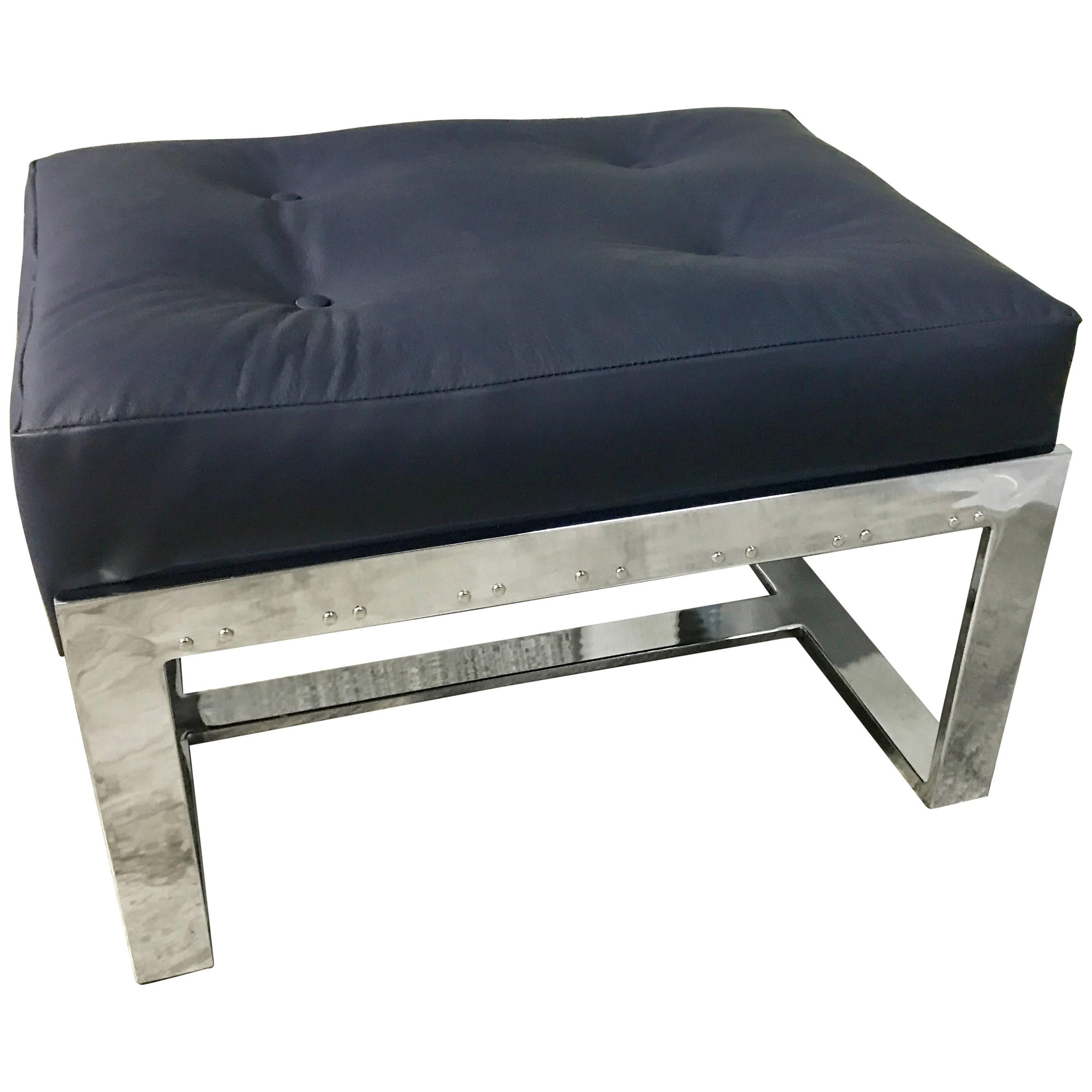 Milo Baughman Style Chrome Bench