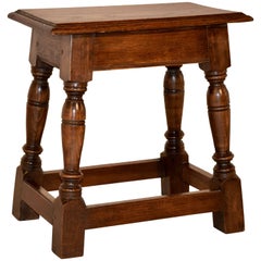 Antique 19th Century English Oak Joint Stool