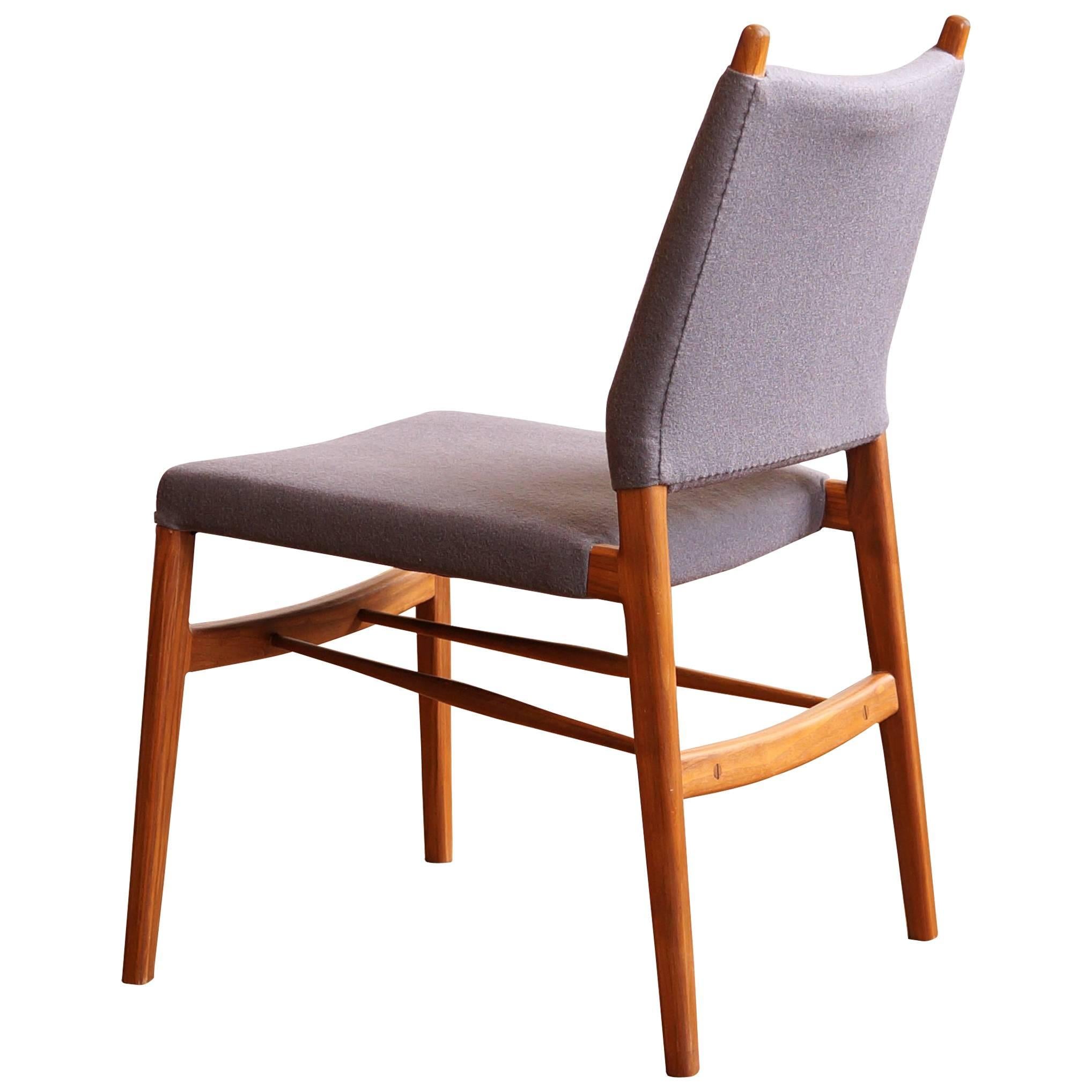 C05. Modern Upholstered Dining Chair in Walnut and Wool, by Jason Lewis For Sale