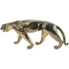 French Art Deco Silvered Bronze Panther by Georges Lavroff