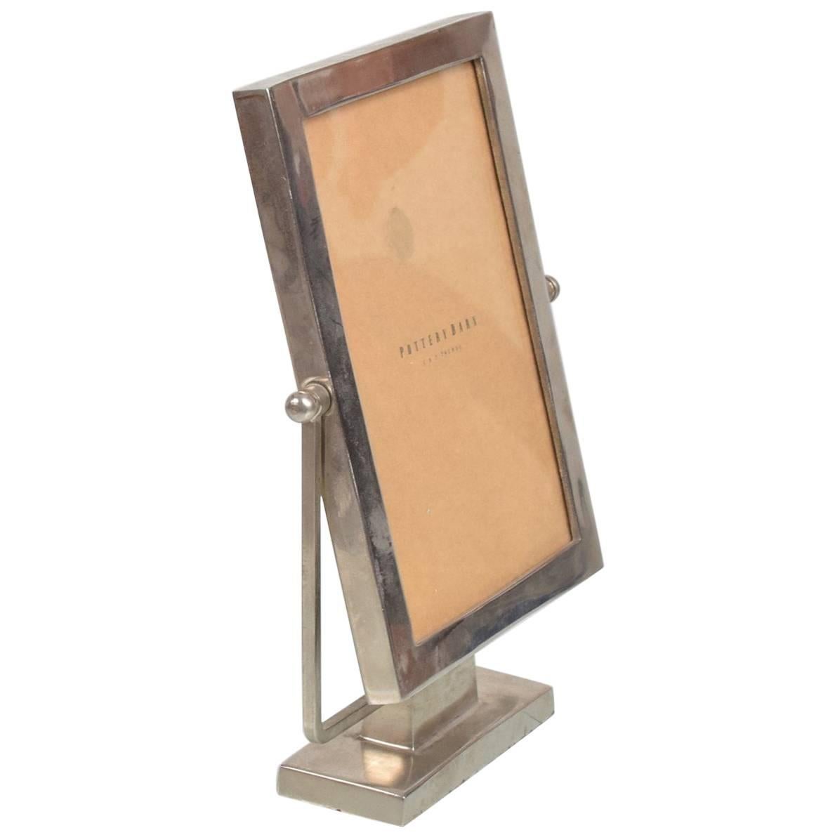 Pewter Picture Frame on Base, Antique Style