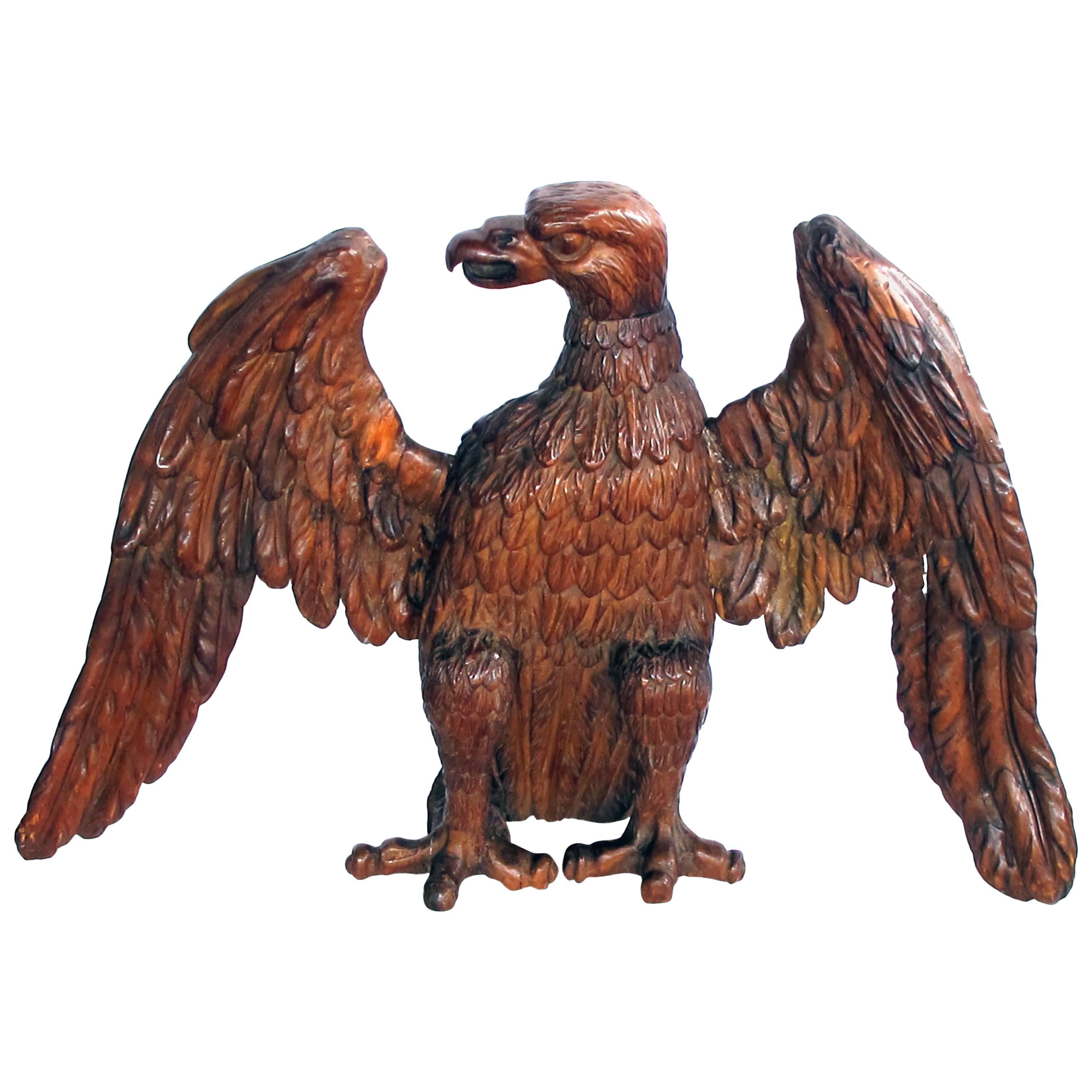 Exceptional American 19th Century Folk Art Wood Carving of an American Eagle