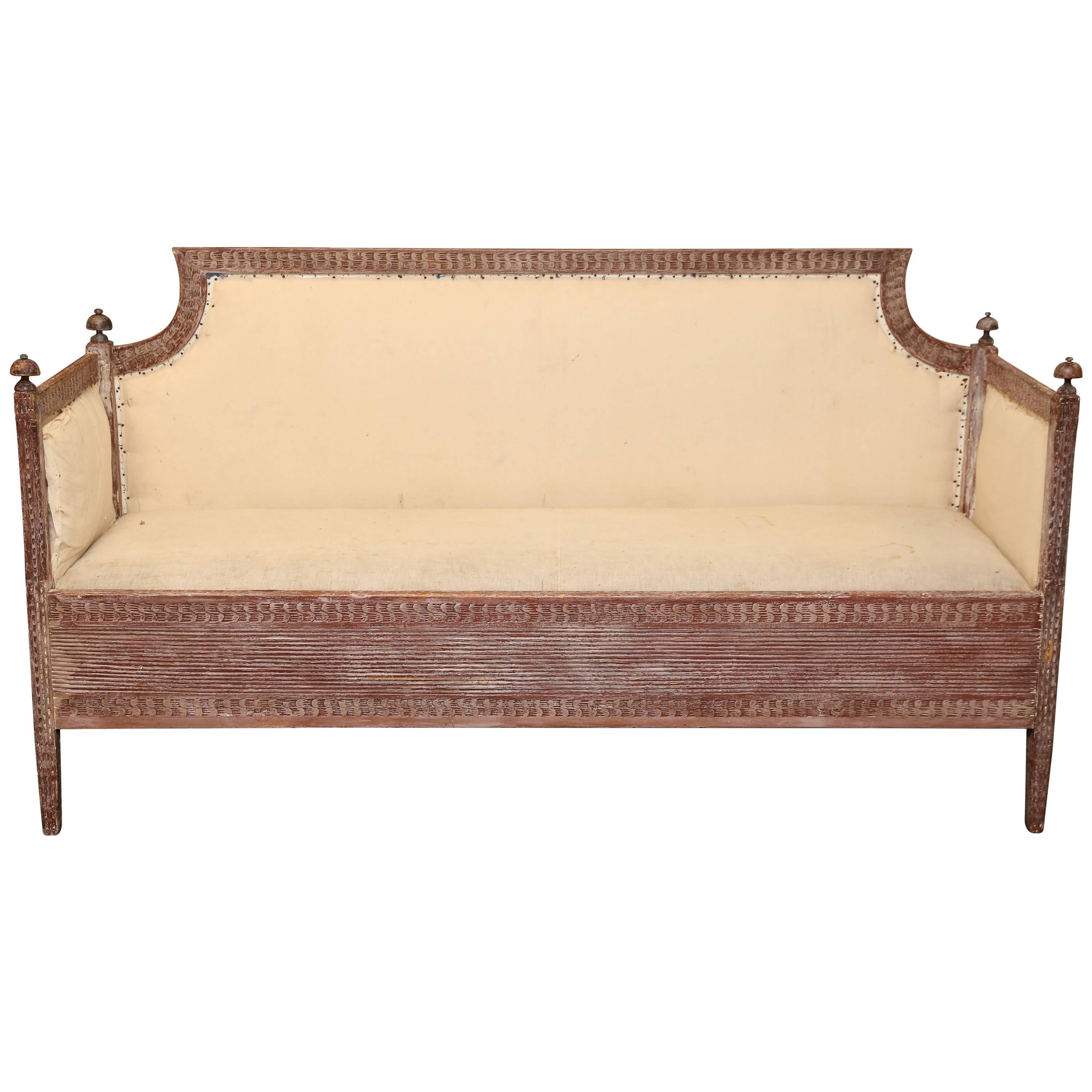 Banc de canapé gustavien du 19ème siècle