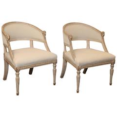 Pair of 19th Century Gustavian Barrel Back Chairs 11