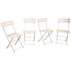 Antique Set of Four French Bistro Chairs