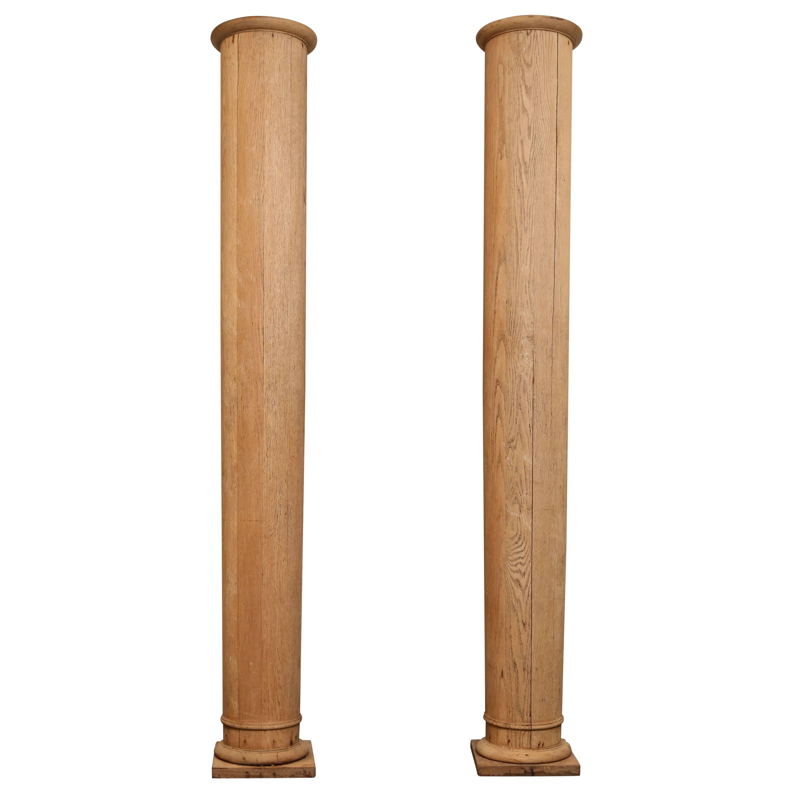Pair of 19th Century Oak Columns