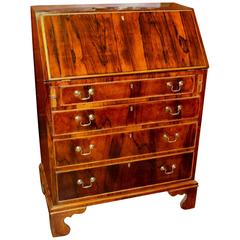 Antique English Rosewood Diminutive Size Slant-Front Bureau with Fitted Interior