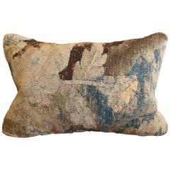 Antique 18th Century Aubusson Tapestry Down Pillow