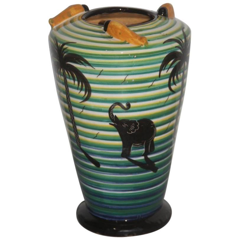 Vase « Art Déco » Corradini 1930 Design futuriste en vente