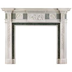 Vintage Fine Statuary Marble Edwardian Chimneypiece in the Georgian Style