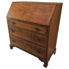 Wonderful Late 18th Century Tiger Maple and Cherry Slant Front Desk Secretary 6