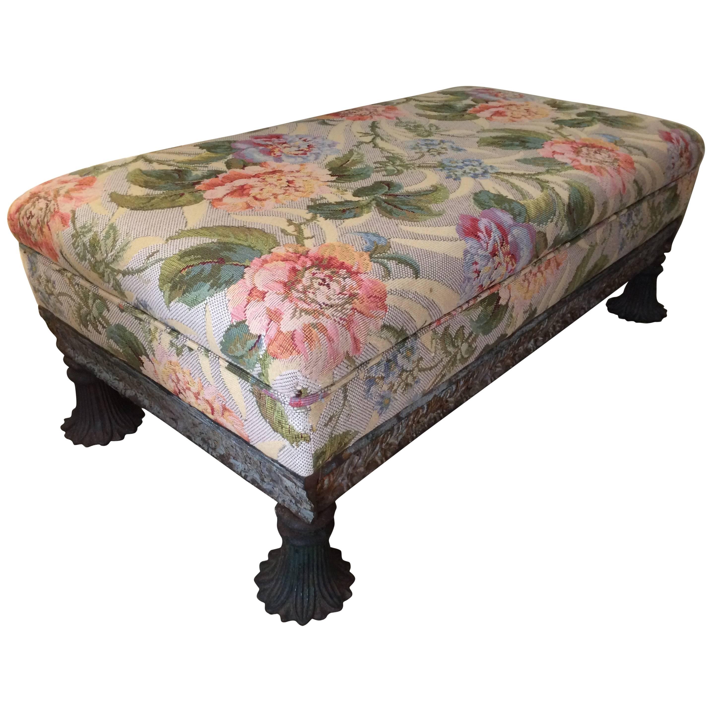 Scrumptious Custom Bench or Coffee Table with Ancient Iron Base